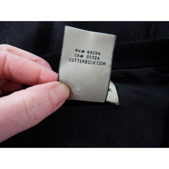 Vtg Cutter & Buck Sweater Vest Black XL Merino Wool Pullover V Neck Lined Golf - Picture 4 of 9